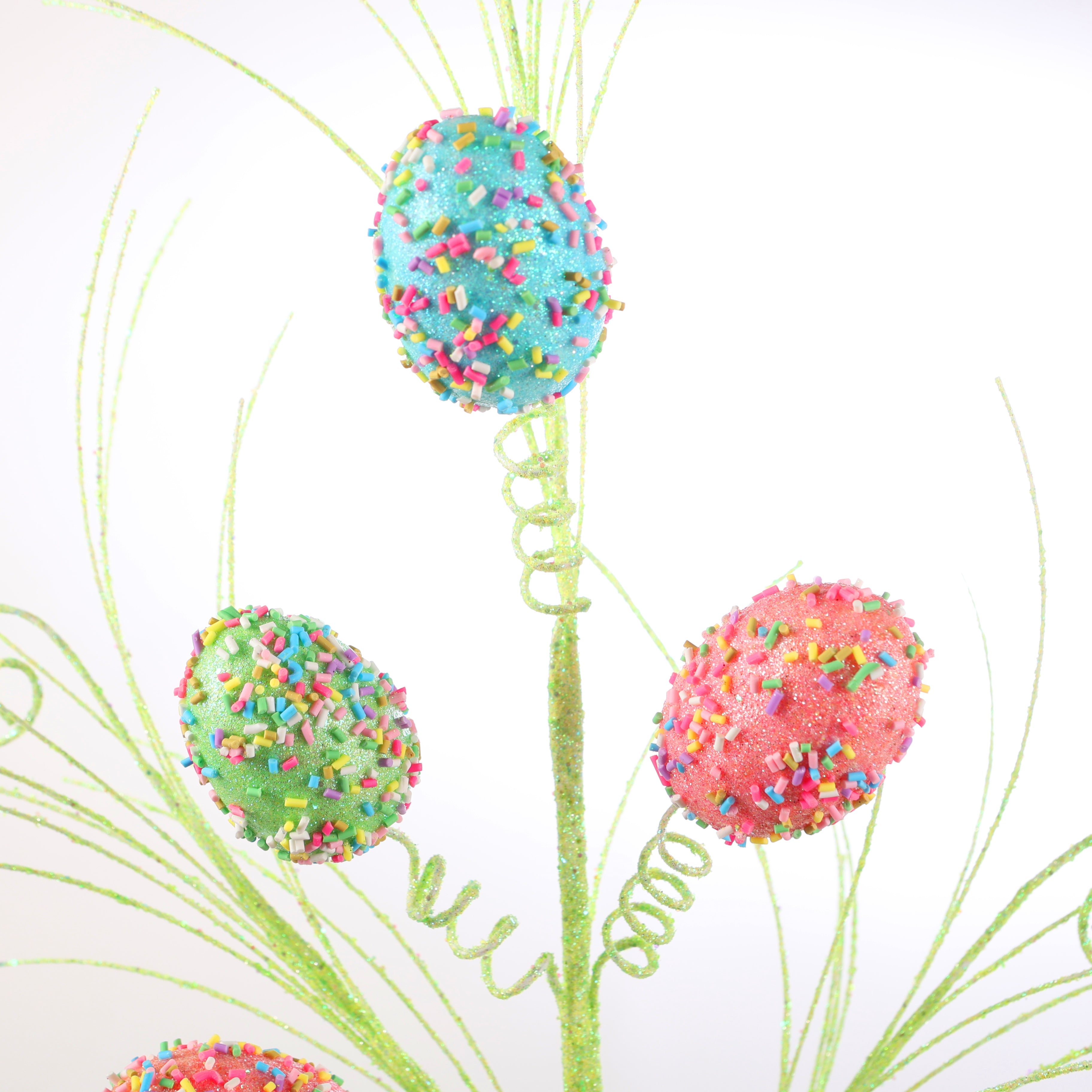 29" Easter Eggs Spray Stem Green #2