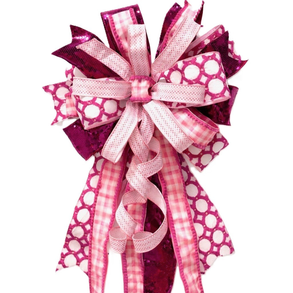 20"W X 40"L "PRETTY IN PINK" PRE-MADE BOW