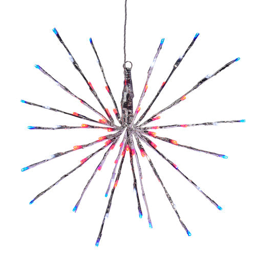 18" SILVER STARBURST WITH RED WHITE AND BLUE LIGHTS
