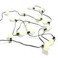 14' Connectable Matte White Kismet LED String Lights on Green Wire w/15 White Lights