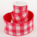 4" x 5 YDS PINK/WHITE BUFFALO CHECK BACKED DUPION RIBBON