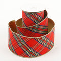 4" x 5 YDS PLAID with GOLD DUPION BACKED RIBBON