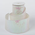 4" X 5 YDS IRIDESCENT WHITE SEQUINED DUPION BACKED RIBBON