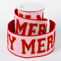 4" X 5 YDS PINK/RED MERRY DUPION BACKED RIBBON