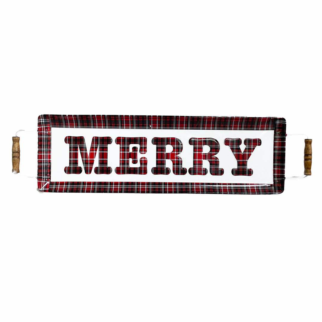 Merry Metal Tray With Handles
