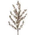 29" SNOW CRUSTED METALLIC BERRY CLUSTER SPRAY-PLAT