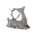 8.5" SILVER RESIN LAYING ELEGANT DEER