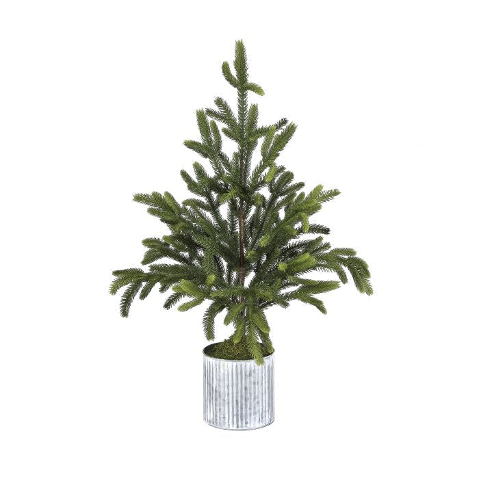 36" Potted Natural Touch Norway Spruce Tree, Green
