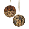 4"NATURAL FEATHER BALL ORNAMENT (BROWN ONLY)