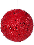 6" SEQUIN BALL ORNAMENT - RED
