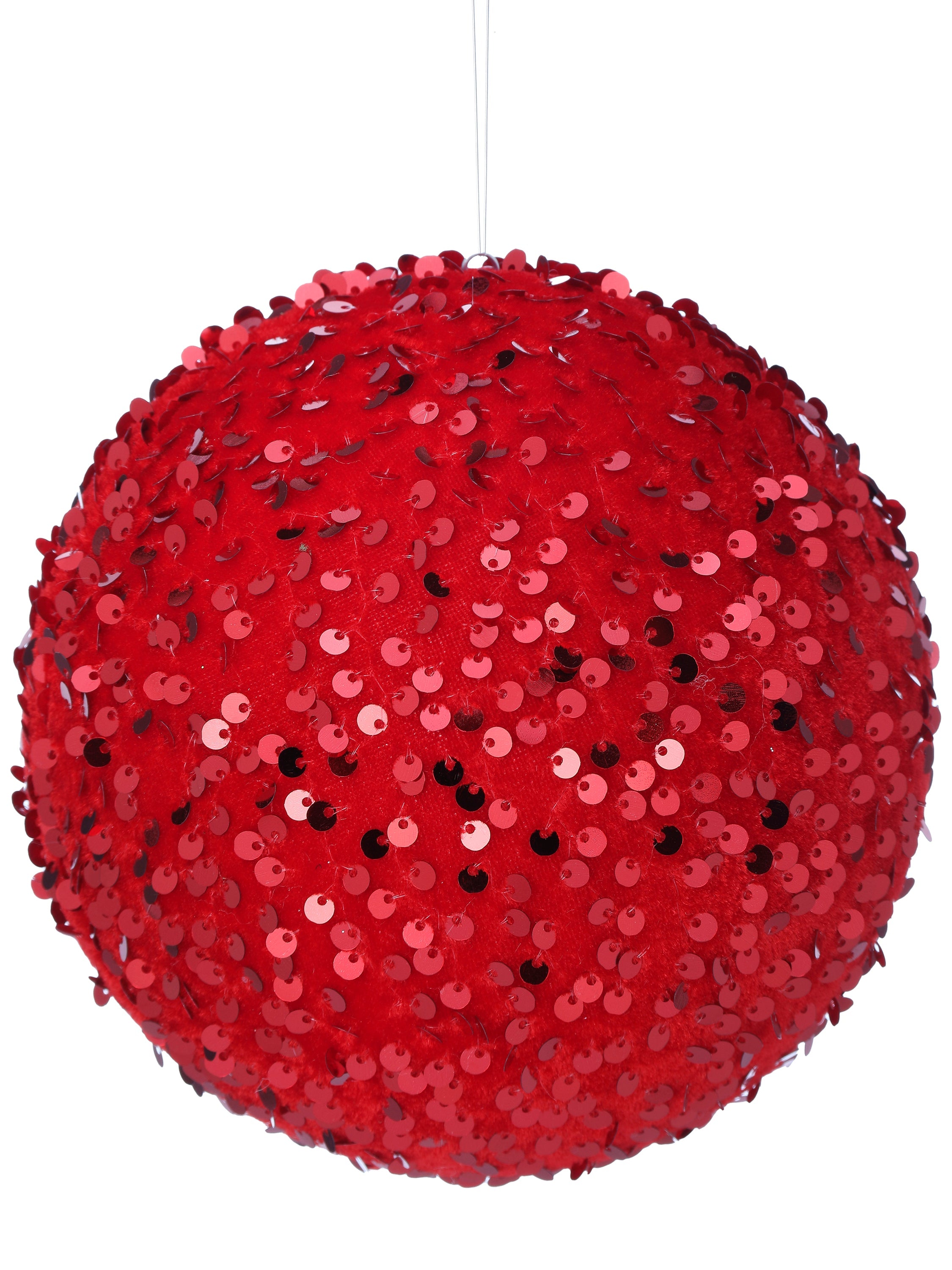 6" SEQUIN BALL ORNAMENT - RED
