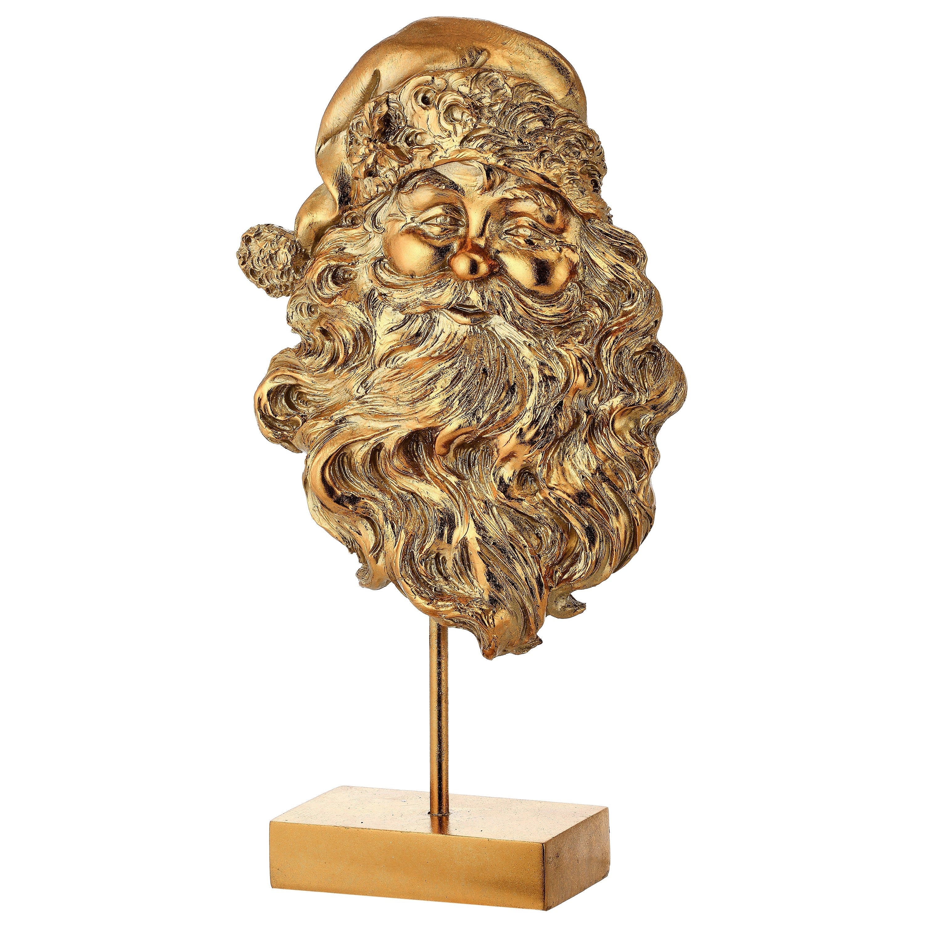 17" RESIN SANTA HEAD TABLE PIECE