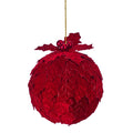 10" VELVET HOLLY LEAF KISSING BALLW/BALL