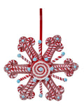 12" FROSTED PEPPERMINT SNOWFLAKE