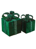 12" VELVET/SEQUIN GIFT BOX-GREEN (SMALL ONLY)