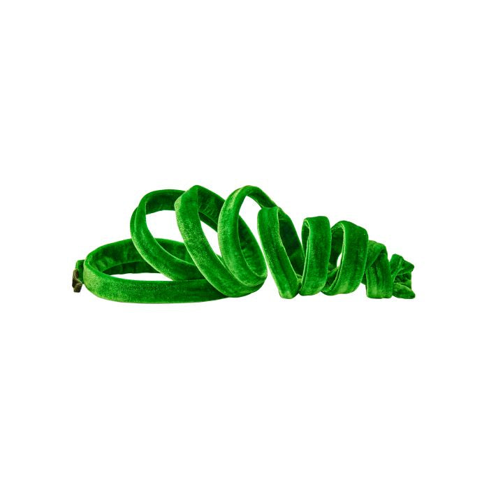 3Y VELVET COIL RIBBON GARLAND-GRN