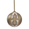 6" EMB CROSS VELVET BALL ORNAMENT