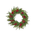 32" Natural Touch w/Berry Wreath, Green/Red