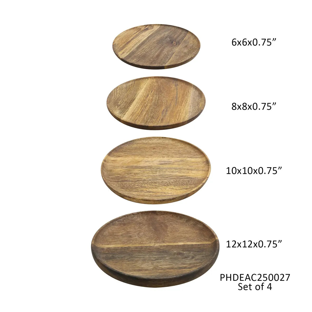 8" Mango Wood Round Platter (MEDIUM ONLY)