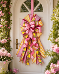 18" X 40" PINK LEMONADE GARDEN PREMADE BOW