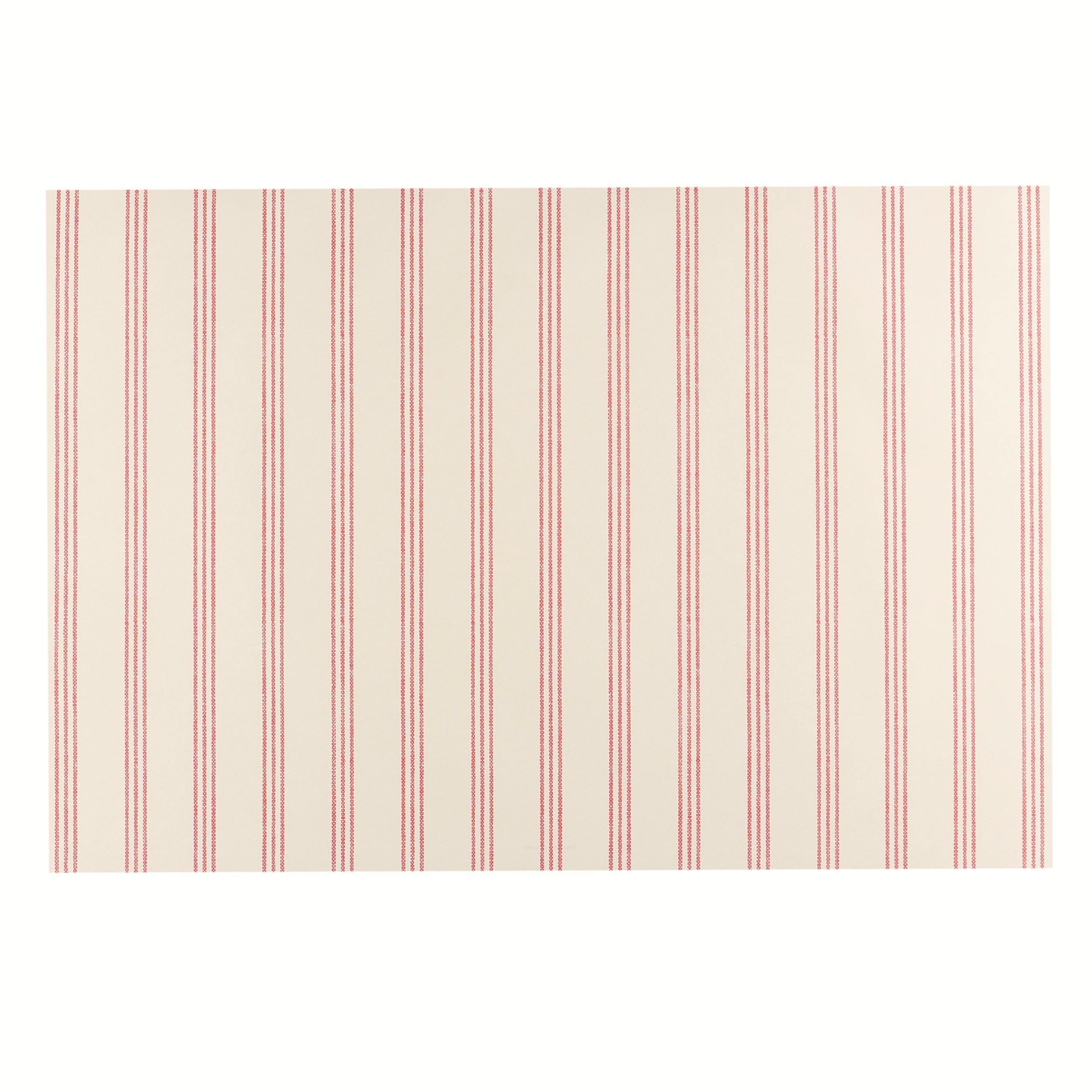 Red Ticking On Cream Placemat