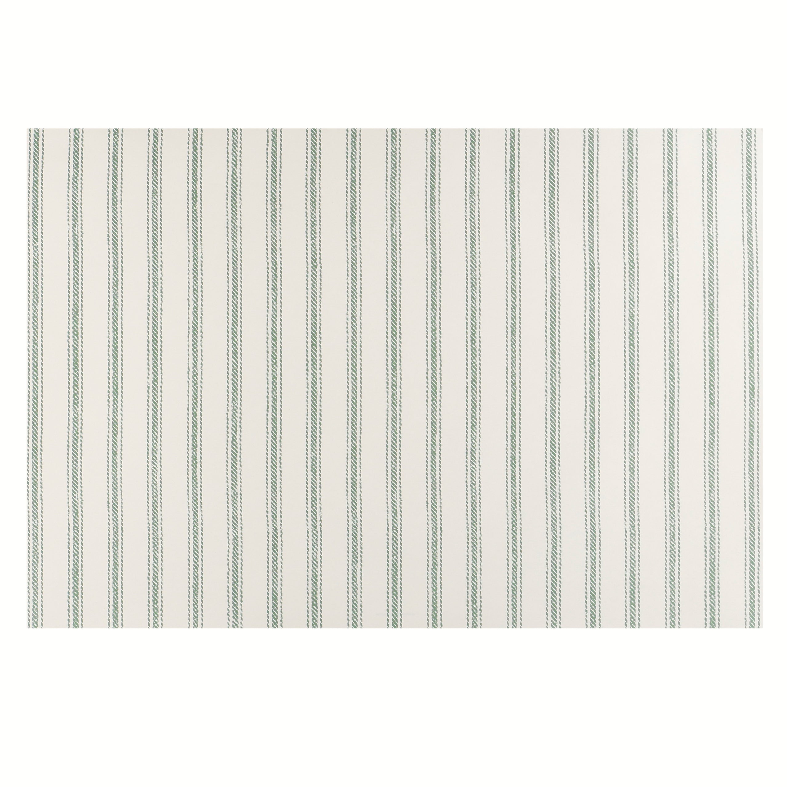 Green Ticking On Cream Placemat
