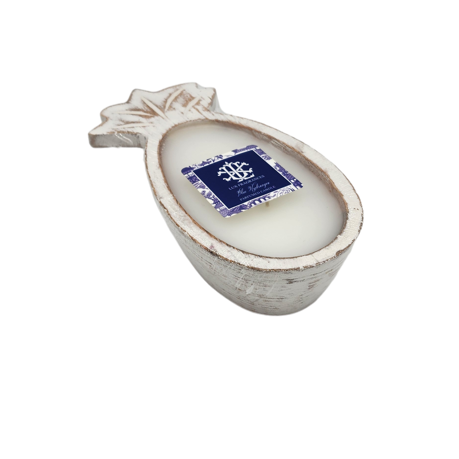Blue Hydrangea - Pineapple Wood Bowl Candle