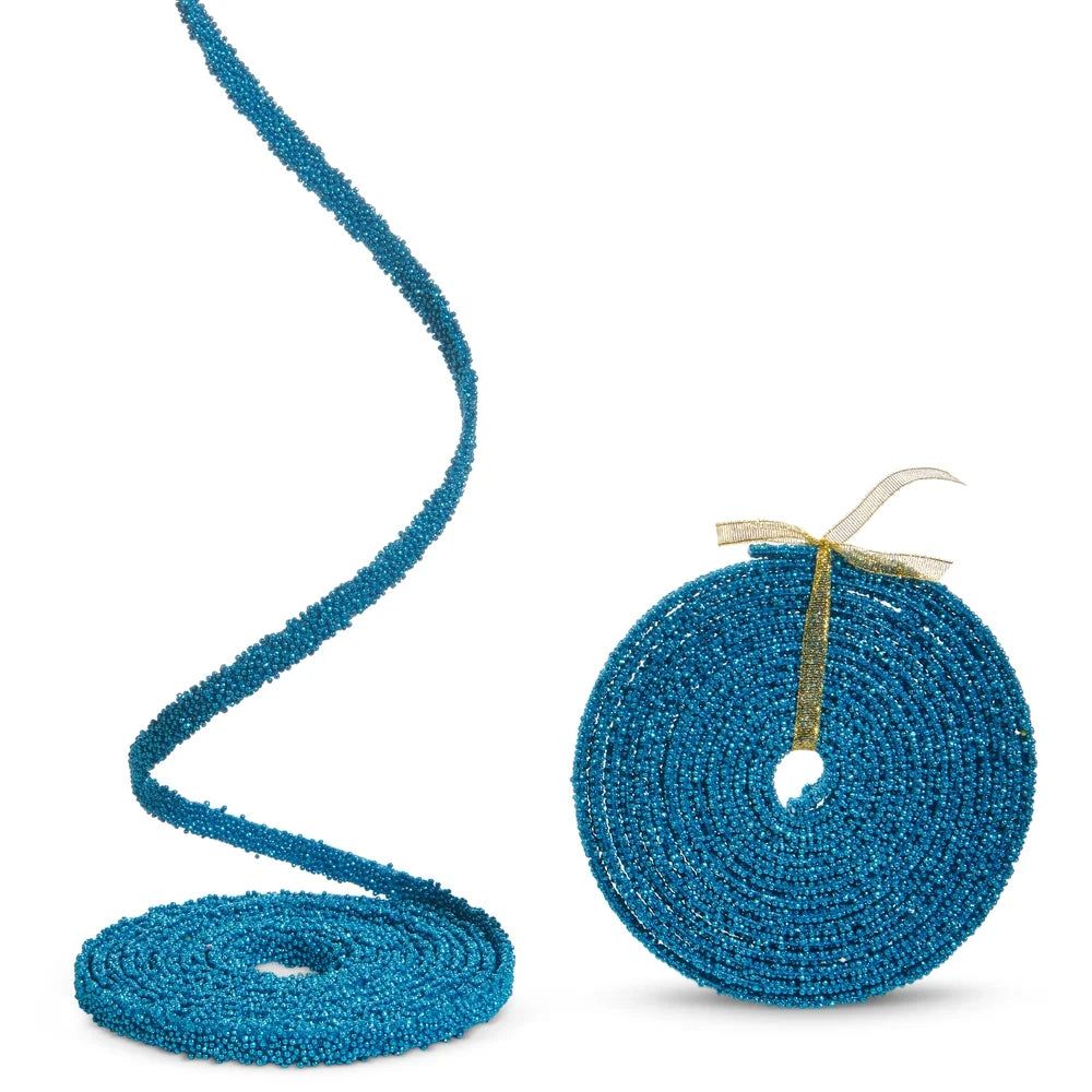 15' X 0.5" Blue Beaded Garland