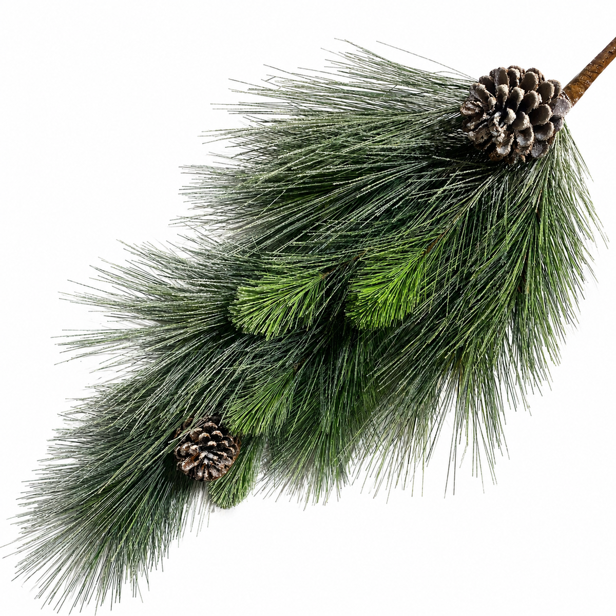 38" Real Touch Snowed Pine Spray with Pine Cone