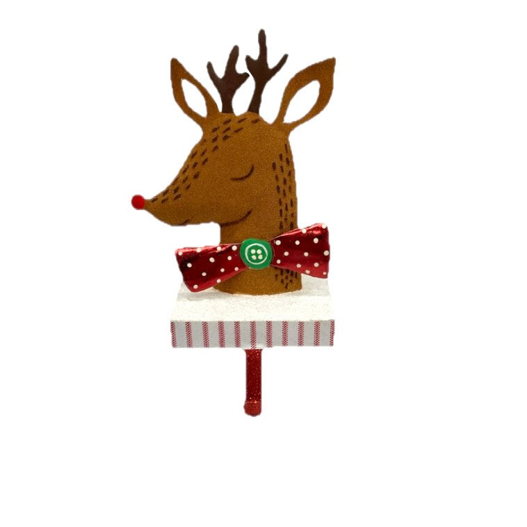 Reindeer Stocking Holder 9" x 4"