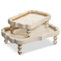 12" Distressed White Footed Tray (SMALL ONLY)