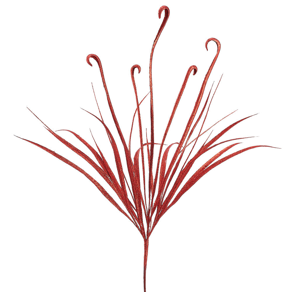 35" Glittered Curly Grass Bush