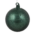 Glass Beaded Ball Ornament 120MM, Dark Green
