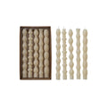 SET OF 5, Unscented Taper Candles in Box, Cream