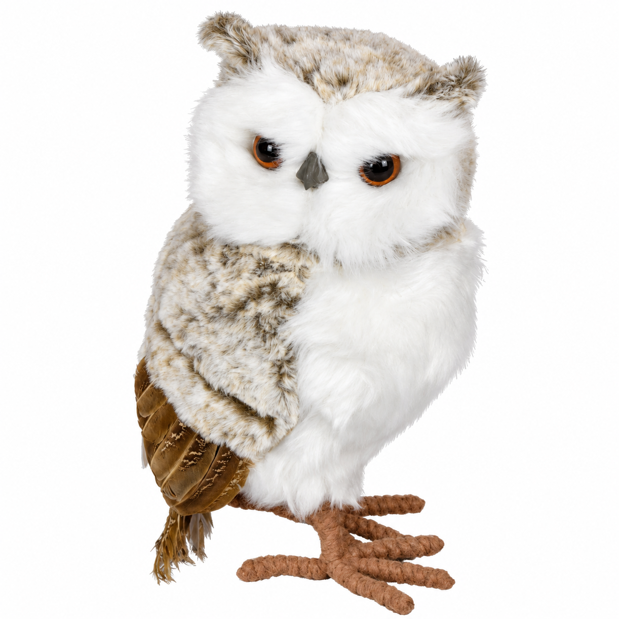 13.75x8.25IN Owl Ornament 2 Assorted, Natural White