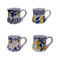 5-1/2"L Stoneware Mug w Hand-painted Lemons (BOTTOM LEFT ONLY)