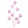 30" Sequin Fabric heart Stem PK