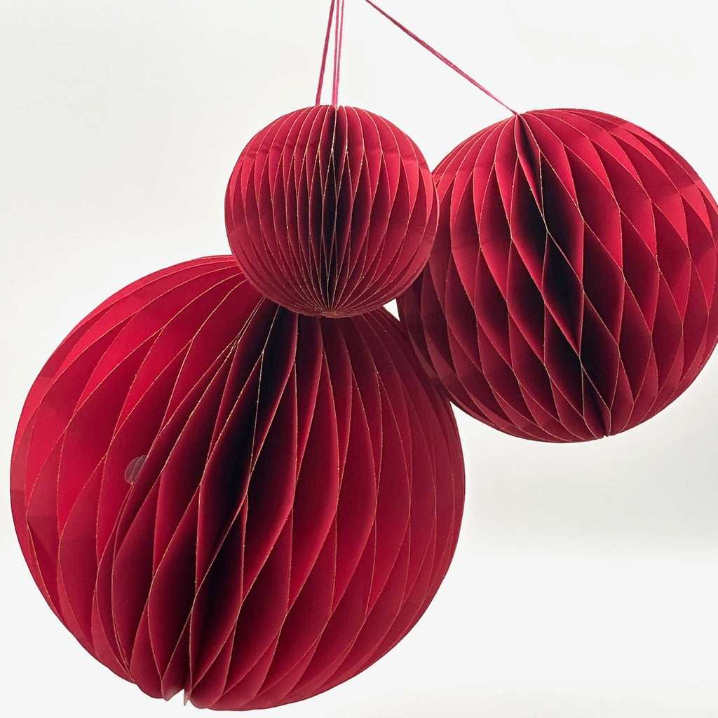 10" Hanging Ball Paper Ornament-Hot Pink