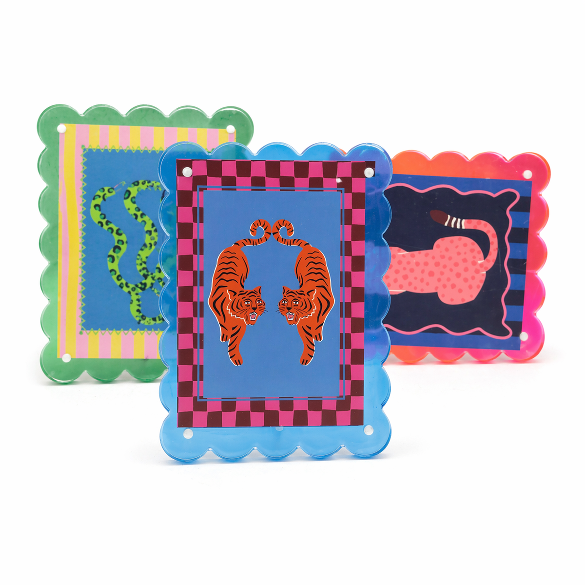 5 x7 SCALLOPED EDGE ACRYLIC PHOTO FRAME - BLUE ONLY