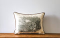 Duck Hunting Scene Pillow + Piping CHOCOLATE