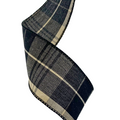 BLACK AND ECRU PLAID RIBBON