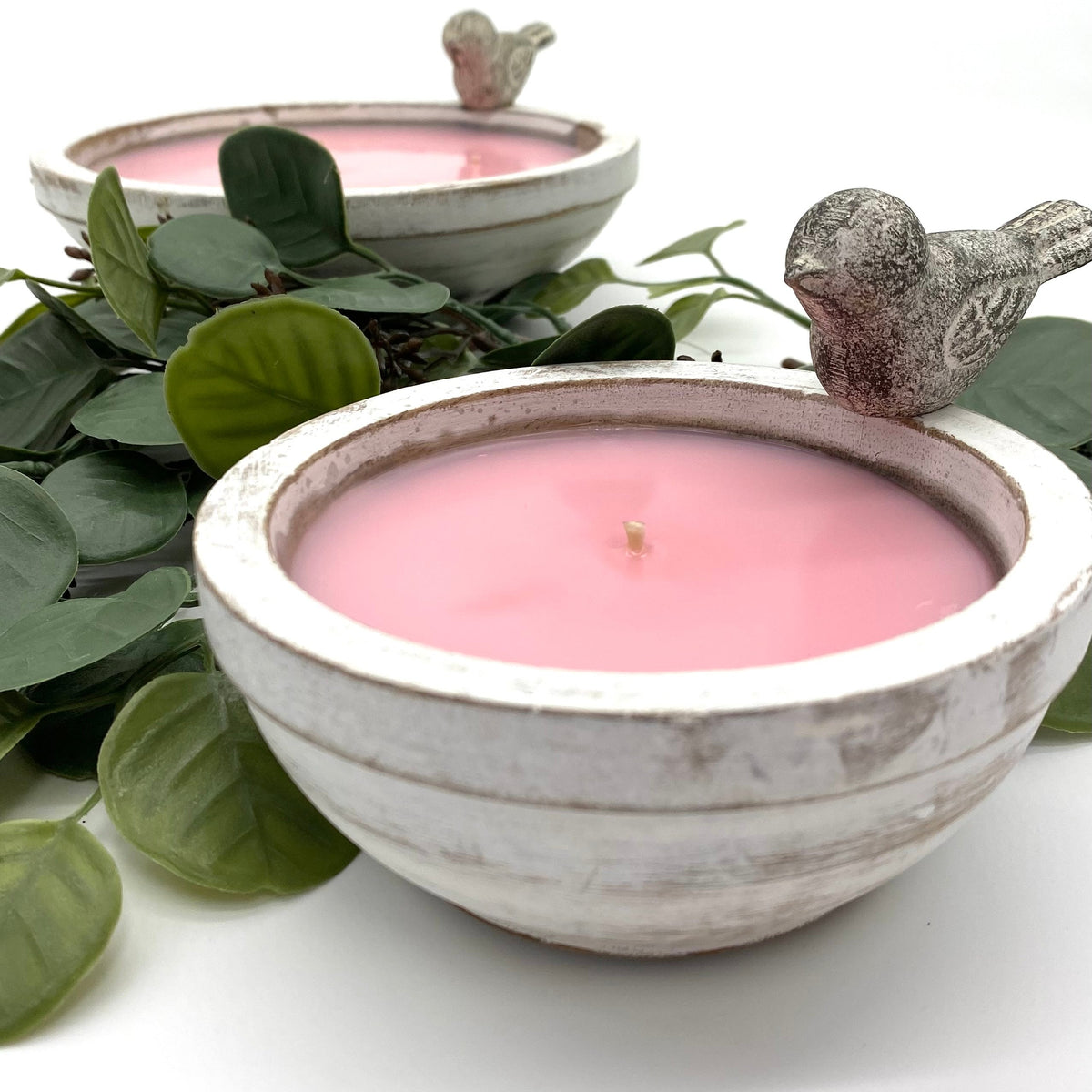 PINK HYDRANGEA SMALL BIRD BATH CANDLE