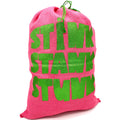 SANTA SACK WITH GLITTER PRINT IN PINK "STINK, STANK, STUNK" 19" x 28"