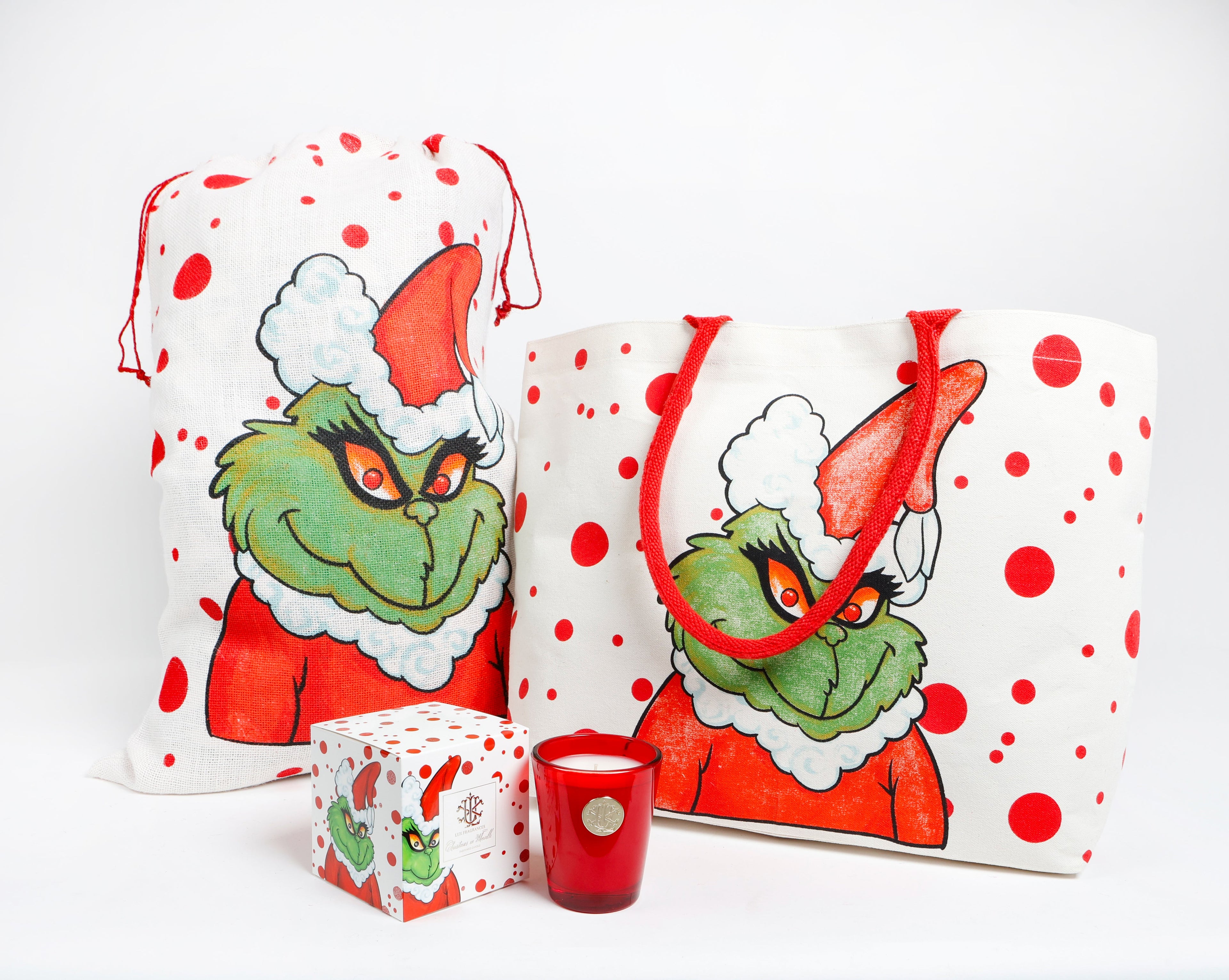 PRINTED RED "GREEN MONSTER" TOTEBAG 22" x 14"