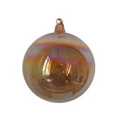 120MM Clear Glass Iridescent Ball Ornament, Brown